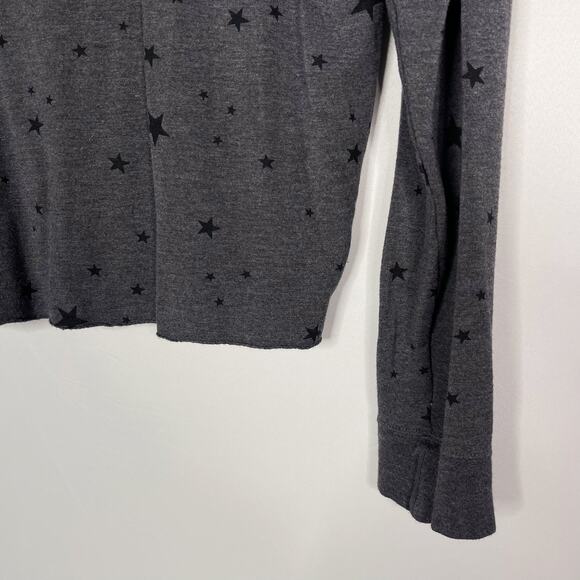 Thread & Supply Womens Small S Heather Gray Charcoal Star Print Sweatshirt Crew - Picture 4 of 8